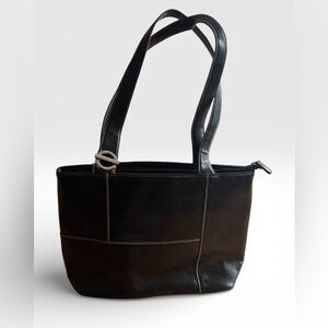 Elegant Black Leather Purse or Tote Like NEW